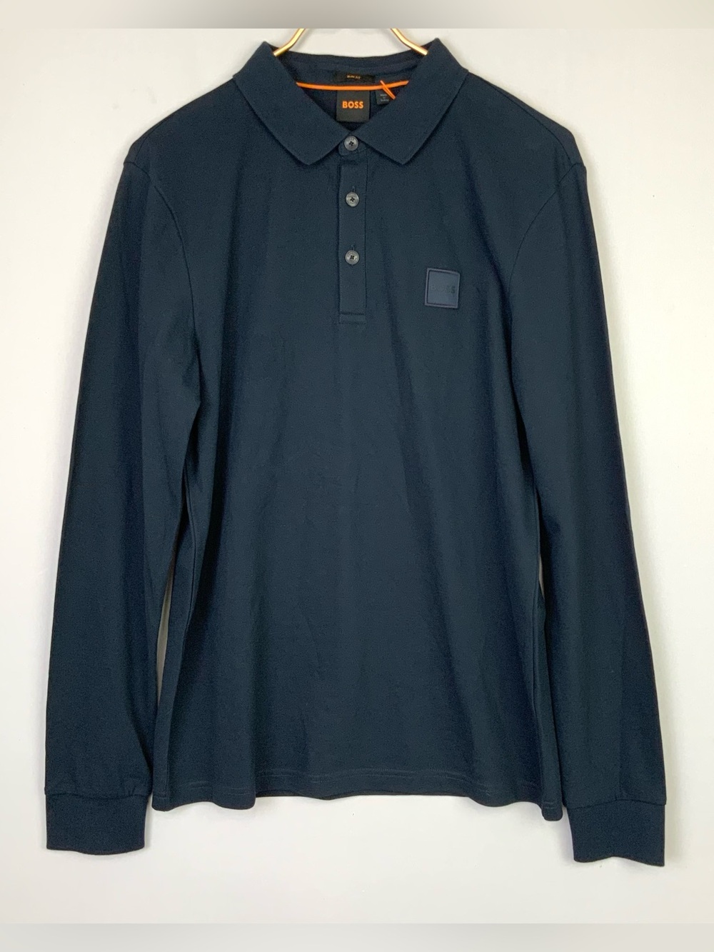 Hugo‎ Boss Black Label Medium Navy Blue Passerby Slim Fit Long Sleeve Polo Shirt